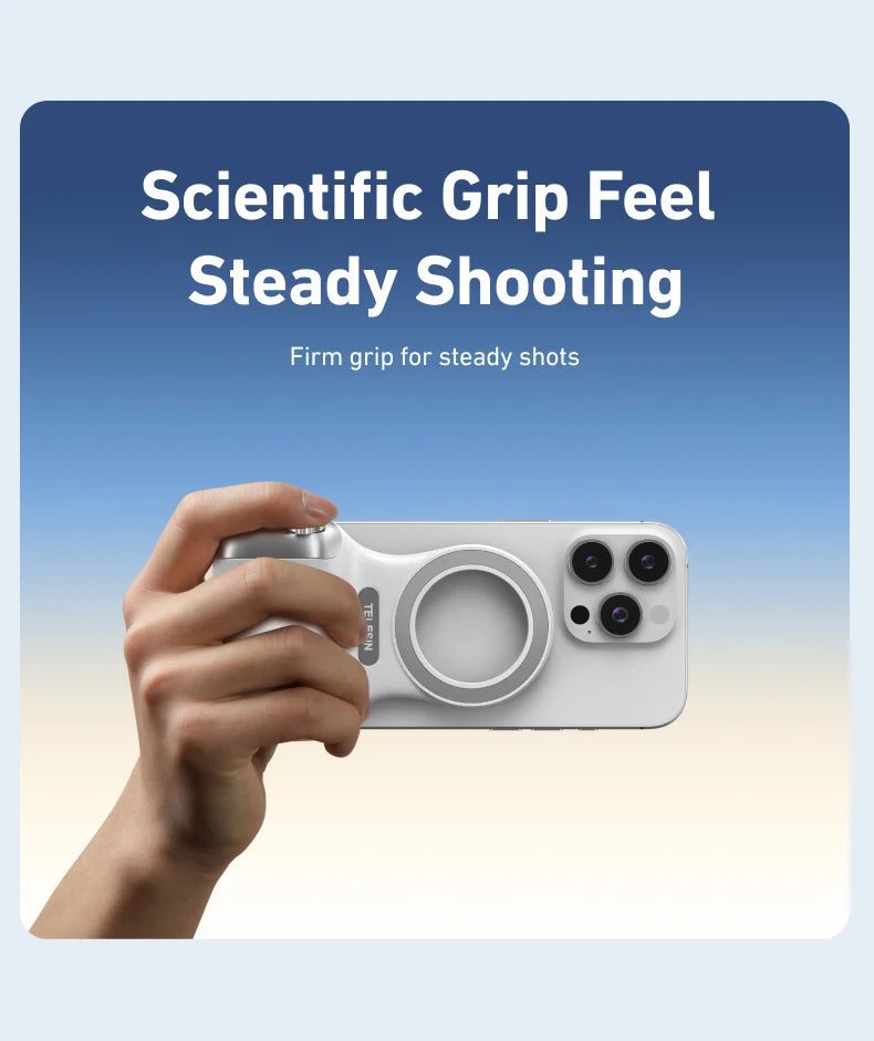 TELESIN Magnetic Phone Camera Shoot Hand Grip Phone Holder Shooting Aid Remote Control Handle