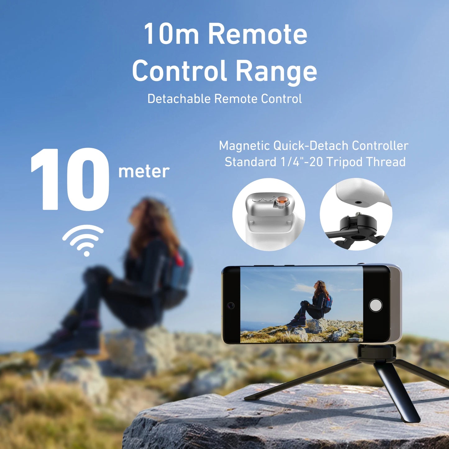TELESIN Magnetic Phone Camera Shoot Hand Grip Phone Holder Shooting Aid Remote Control Handle
