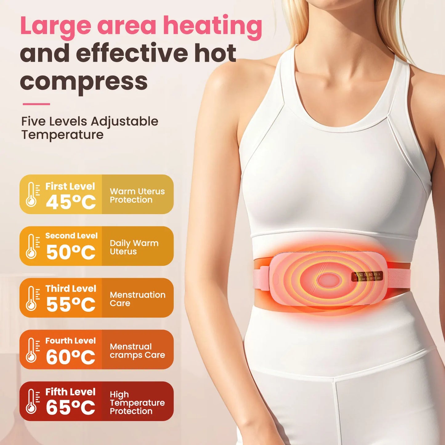 Electric Heating Waist Massage Belt for Period Cramp Relief