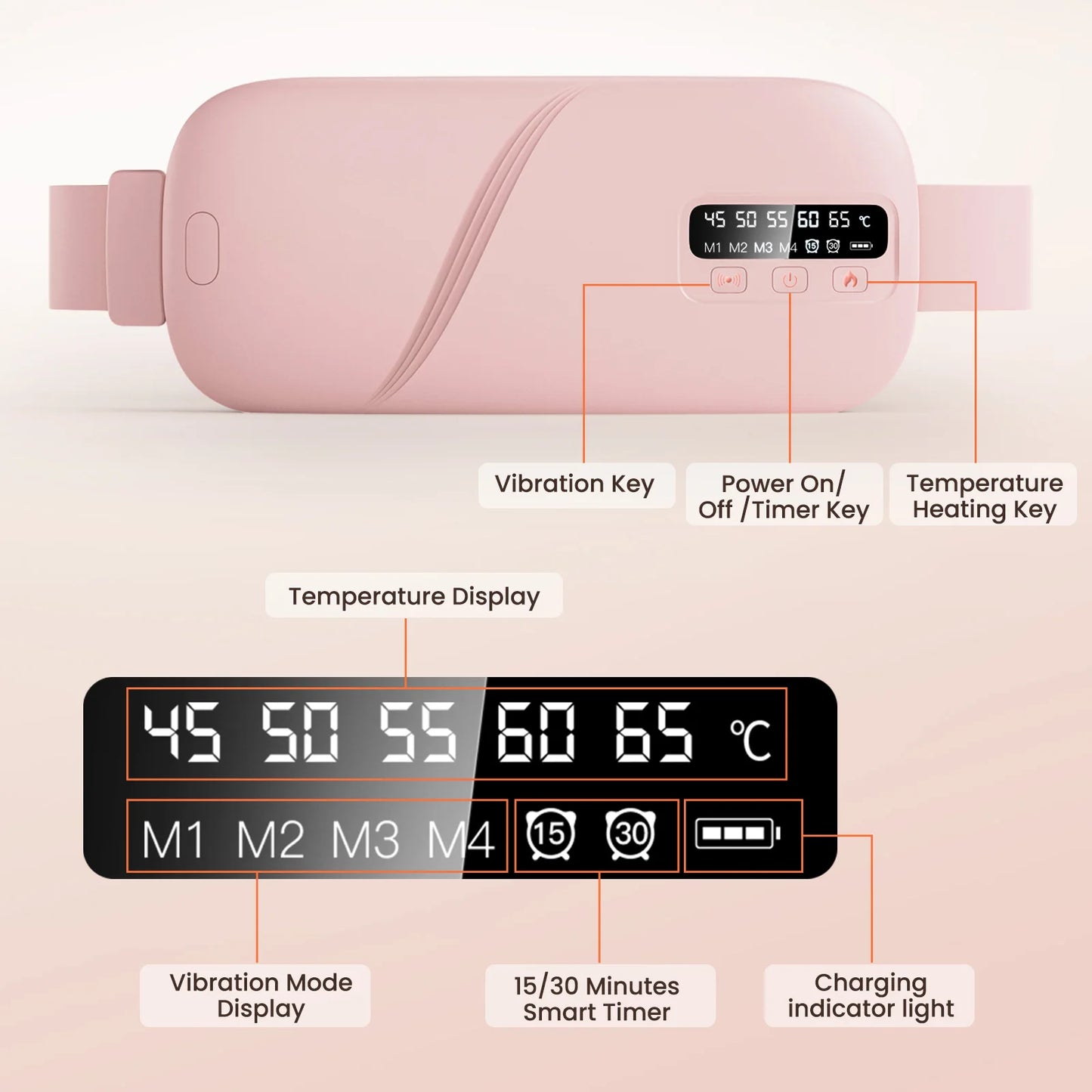 Electric Heating Waist Massage Belt for Period Cramp Relief
