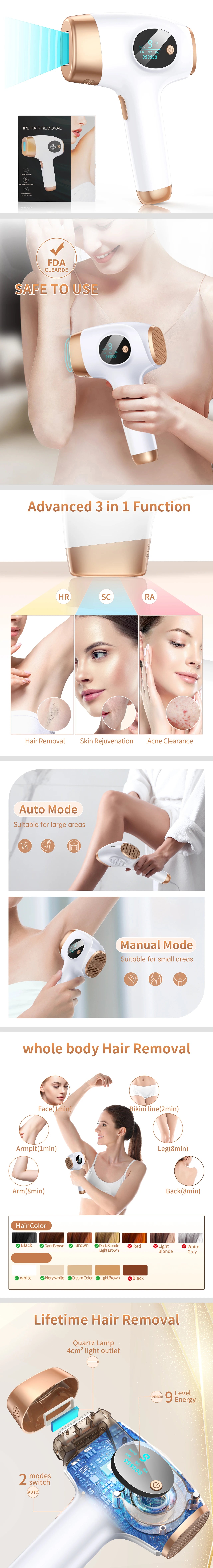 IPL Hair Removal Laser 999999 Flashes