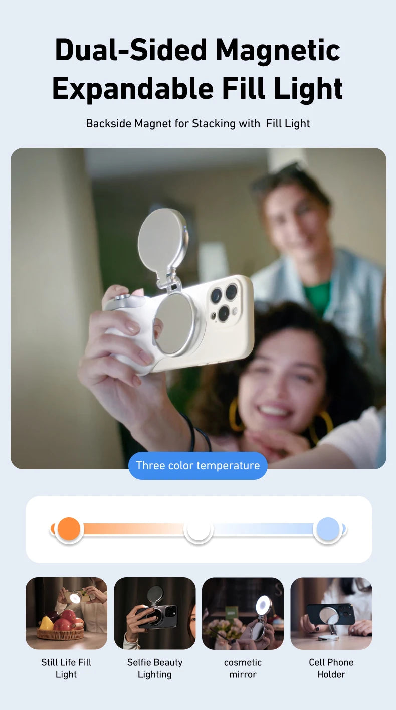 TELESIN Magnetic Phone Camera Shoot Hand Grip Phone Holder Shooting Aid Remote Control Handle