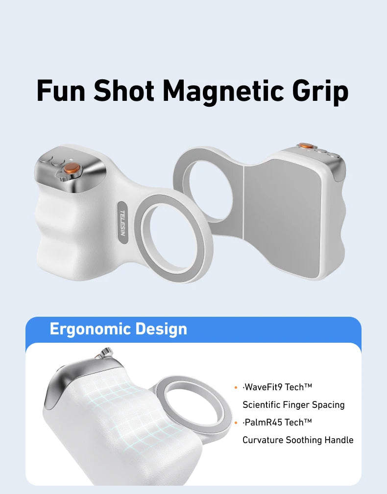 TELESIN Magnetic Phone Camera Shoot Hand Grip Phone Holder Shooting Aid Remote Control Handle