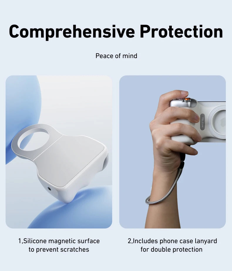 TELESIN Magnetic Phone Camera Shoot Hand Grip Phone Holder Shooting Aid Remote Control Handle