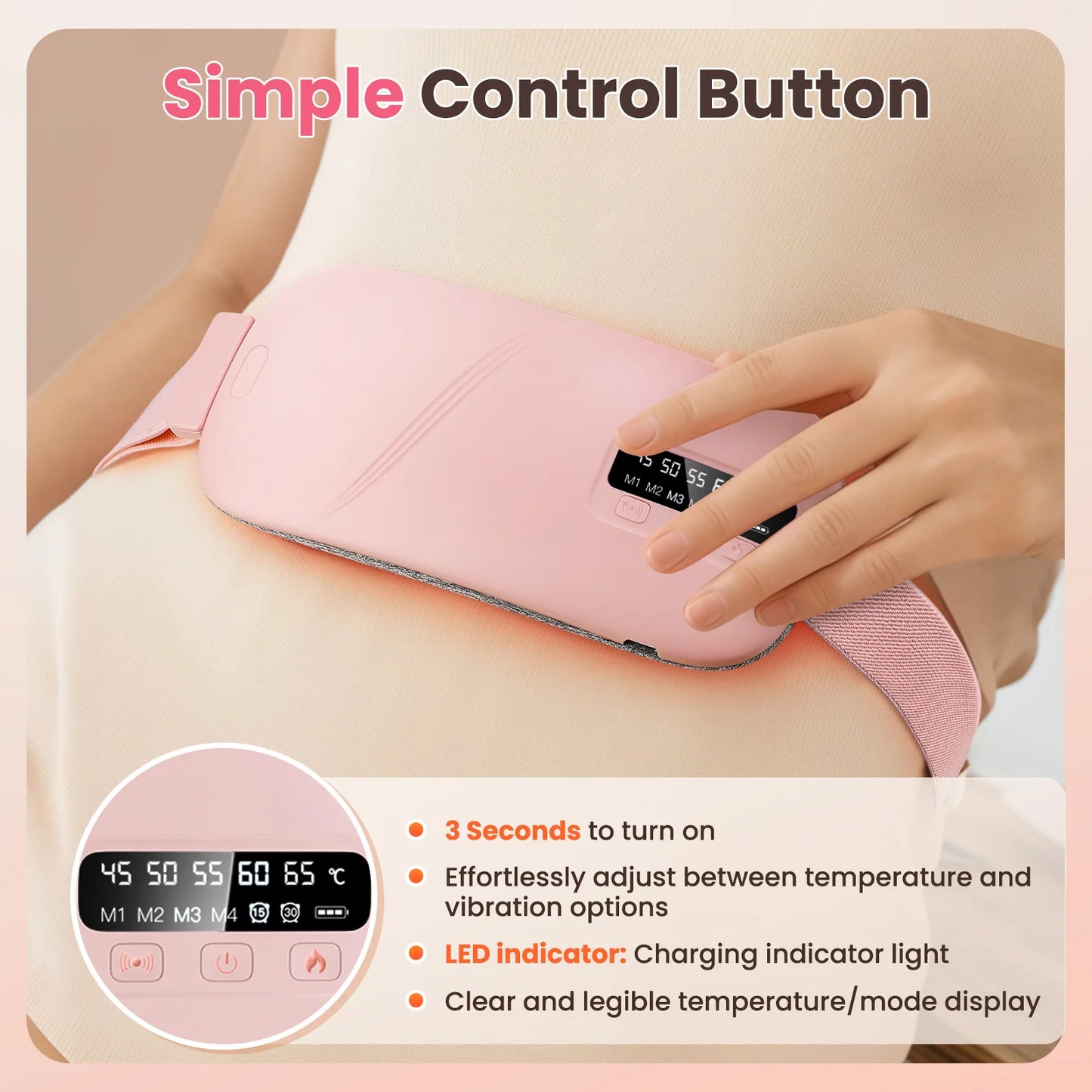 Electric Heating Waist Massage Belt for Period Cramp Relief